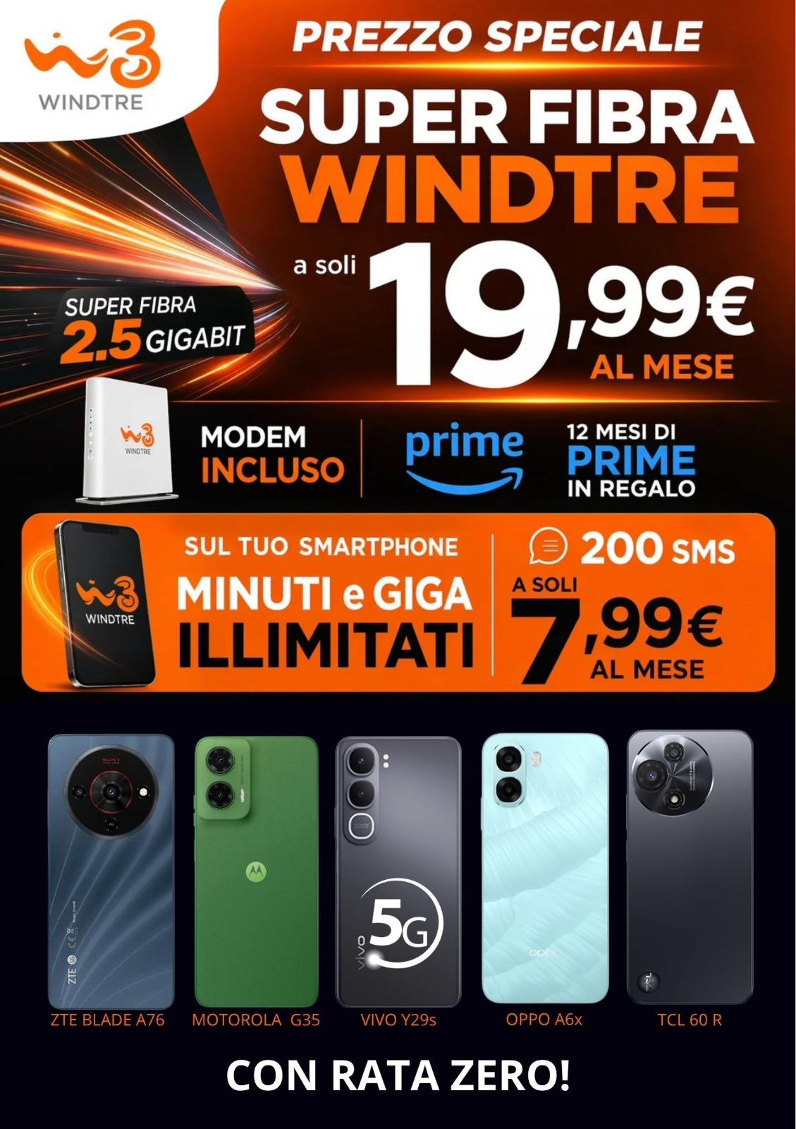 Super Fibra WindTre 19,99€/mese